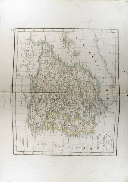 Espagne et Portugal. (Carte dress&eacute;e en 1833).. DELAMARCHE F&eacute;lix 