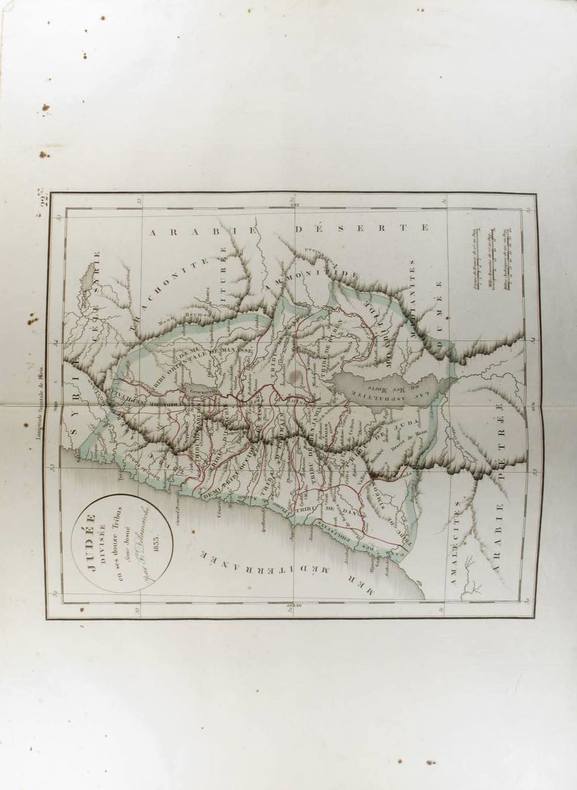 Judée divisée en ses douze tribus par Josué. (Carte dressée en 1834).. DELAMARCHE Félix 