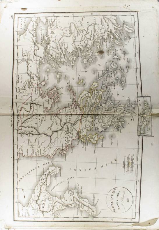 Graeciae Antiquae Mappa Nova. (Carte de la Grèce antique dressée en 1833).. DELAMARCHE Félix 