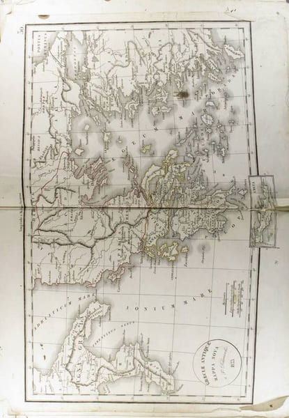 Graeciae Antiquae Mappa Nova. (Carte de la Gr&egrave;ce antique dress&eacute;e en 1833).. DELAMARCHE F&eacute;lix 