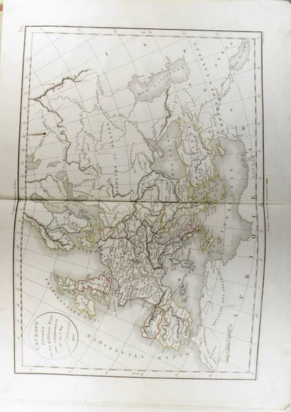 L'Europe divis&eacute;e en ses diff&eacute;rents &eacute;tats sous Charlemagne. (Carte dress&eacute;e en 1834).. DELAMARCHE F&eacute;lix 