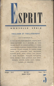 Revue Esprit. 1963, numéro 5. Numéro spécial consacré à la vieillesse et au vieillissement.