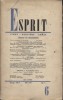 Revue Esprit. 1954, numéro 6. Réforme de l'enseignement.. ESPRIT 1954-6 
