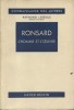 Ronsard, l'homme et l'oeuvre.. LEBEGUE Raymond 