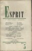 Revue Esprit. 1952, numéro 5. Albert Béguin, Jacques Séverin, Jean-Claude Renard, Henri Queffélec.. ESPRIT 1952-5 