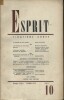 Revue Esprit. 1952, numéro 10. Roland Barthes, Micheline Sauvage, Gennie Luccioni, Simonne Jacquemard.... ESPRIT 1952-10 