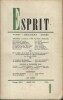 Revue Esprit. 1954, numéro 1. Premières exigences d'une politique française (7 articles, dont 2 de J.-M. Domenach et un de René Dumont sur la ...