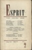 Revue Esprit. 1954, numéro 2. Henri Pichette, Jean Lacroix, Colette Jeanson, Jean Cayrol, Alfred Andersch, Camille Bourniquel.... ESPRIT 1954-2 