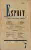 Revue Esprit. 1955, numéro 7. Henri Pichette, Sur Hemingway, Hélèle Legotien, Henri Chambre…. ESPRIT 1955-7 