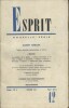 Revue Esprit. 1958, numéro 12. Numéro entièrement consacré à Albert Béguin, ancien directeur de la revue.. ESPRIT 1958-12 