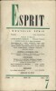 Revue Esprit. 1964, numéro 7. Roman et réalité. Contient des articles sur le colloque Est-Ouest sur le roman contemporain.. ESPRIT 1964-7 