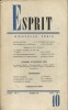 Revue Esprit. 1964, numéro 10. Chombart de Lauwe, Lewis Mumford, Jean l'Hote, Vincent Monteil, Jacques Chanel…. ESPRIT 1964-10 