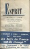 Revue Esprit. 1968, numéro 4. Juifs en France aujourd'hui. Charles d'Aragon, Jacques Lusseyran, Jean Cardonnel…. ESPRIT 1968-4 