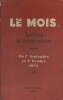 Le Mois. Synthèse de l'activité mondiale. Du 1er septembre au 1er octobre 1934. (Politique - Economie - Vie sociale - Lettres - Théâtre - Art - ...