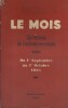 Le Mois. Synthèse de l'activité mondiale. Du 1er septembre au 1er octobre 1935. (Politique - Economie - Vie sociale - Lettres - Théâtre - Art - ...