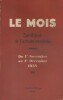 Le Mois. Synthèse de l'activité mondiale. Du 1er novembre au 1er décembre 1938. (Politique - Economie - Vie sociale - Lettres - Théâtre - Art - ...