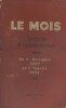 Le Mois. Synthèse de l'activité mondiale. Du 1er décembre 1937 au 1er janvier 1938. Vie politique, économique et sociale.. LE MOIS 1er décembre 1937- ...