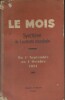 Le Mois. Synthèse de l'activité mondiale. Du 1er septembreau 1er octobre 1931. (Politique - Economie - Vie sociale - Lettres - Théâtre - Art - ...