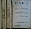 Etudes. Année 1951 complète. 11 numéros mensuels.. ETUDES 1951 