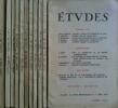 Etudes. Année 1955 complète. 11 numéros mensuels.. ETUDES 1955 