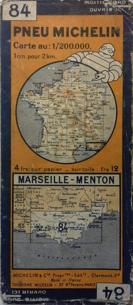 Carte Michelin : Marseille - Menton. Carte au 200.000e.. CARTE MICHELIN 
