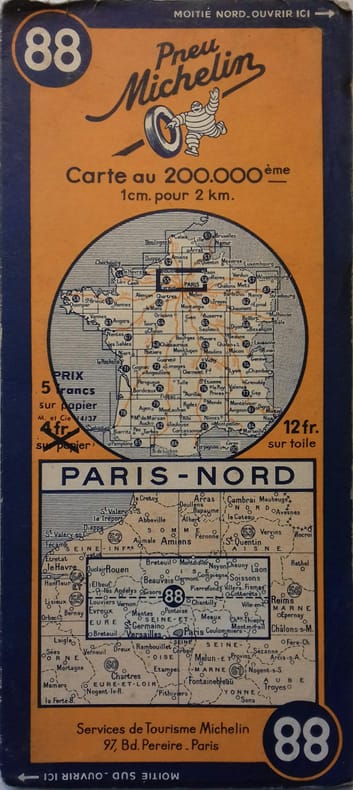 Carte Michelin : Paris-Nord. Carte au 200.000e.. CARTE MICHELIN 