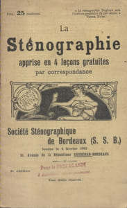La sténographie apprise en 4 leçons gratuites par correspondance.
