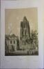 Angers. L'abbaye Saint Aubin. Lithographie de la Tour Saint Aubin d'après le Baron de Wismes.. WISMES (Baron de) 