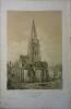 Chemillé (Maine-et-Loire). Lithographie de A. Mouilleron : Notre-Dame de Chemillé, d'après le Baron de Wismes.. WISMES (Baron de) 