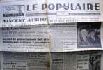 Le Populaire : Organe central du parti socialiste (S.F.I.O). N° 6942. Vincent Auriol est élu président de la constituante…. LE POPULAIRE 