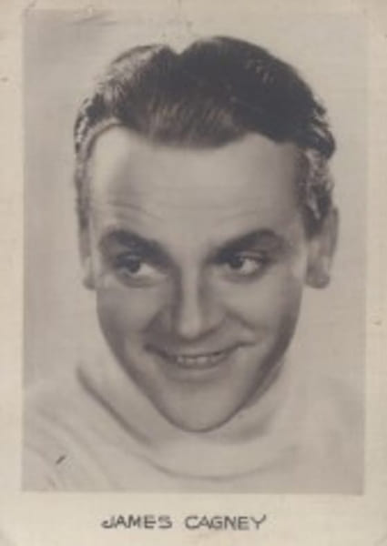James Cagney. Photographie de la collection des bonbons et chocolats Loriot. Collection Cin&eacute;ma "Mes vedettes". S&eacute;rie H. N&deg; 33.. CAGNEY James 