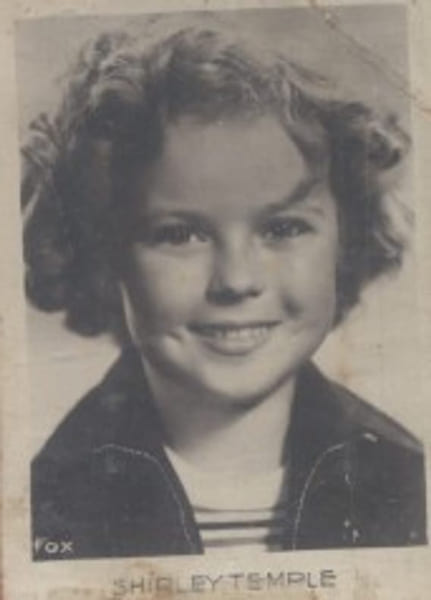 Shirley Temple. Photographie de la collection des bonbons et chocolats Loriot. Collection Cin&eacute;ma "Mes vedettes". S&eacute;rie I. N&deg; 14.. TEMPLE Shirley 