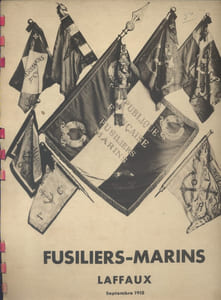 Plaquette commémorative de la cérémonie d'inauguration de la stèle de Laffaux (Aisne) en novembre 1938. Avec un tirage original d'une photo du banquet.