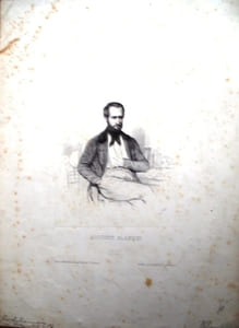 Portrait d'Auguste Blanqui. Lithographie 10 x 14 cm, sur feuille 21 x 29 cm.