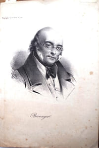 Portrait du chansonnier Béranger, extrait de la Biographie des hommes du jour.