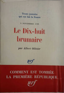 Le dix-huit brumaire. 9 novembre 1799. Avec son bandeau de librairie.
