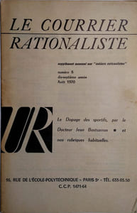 Le Courrier rationaliste 17e année N° 8. Supplément mensuel aux cahiers rationalistes.