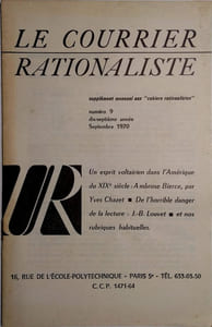 Le Courrier rationaliste 17e année N° 9. Supplément mensuel aux cahiers rationalistes.