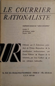 Le Courrier rationaliste 18e année N° 2. Supplément mensuel aux cahiers rationalistes.