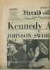 New-York Herald Tribune. Kennedy assassinated. Johnson sworn as president. Numéro paru le lendemain de l'assassinat du Président Kennedy.. NEW-YORK ...