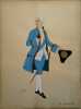 Costume d'homme sous Louis XV. Gravure en couleurs extraite du portfolio d'Emile Gallois : "Le Costume en France de François Ier à 1900". N° 19.. ...