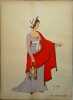 Costume de femme sous le Consulat. Gravure en couleurs extraite du portfolio d'Emile Gallois : "Le Costume en France de François Ier à 1900". N° 29.. ...