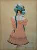 Costume de femme sous Charles X. Gravure en couleurs extraite du portfolio d'Emile Gallois : "Le Costume en France de François Ier à 1900". N° 38.. ...