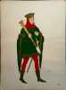 Costume de sergent d'armes sous les Valois. XIVe siècle. Gravure en couleurs extraite du portfolio d'Emile Gallois : "Le Costume en France des ...