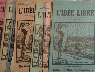 L'idée libre. 14e année - 5e série - 9 numéros sur 12. Il manque mars, août et octobre. Revue mensuelle de culture individuelle et de rénovation sociale.