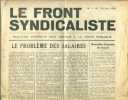 Le front syndicaliste N° 12. Bulletin intérieur non destiné à la vente publique. (Bulletin syndical contre la mainmise du PCF sur la CGT).. LE FRONT ...