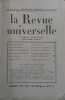 La revue universelle. Tome 70 N° 11. Textes de J. et J. Tharaud, Jean Fontenoy, Paule-Henry Bordeaux, F.-F. Legueu, Robert Viel, Léon Daudet, André ...