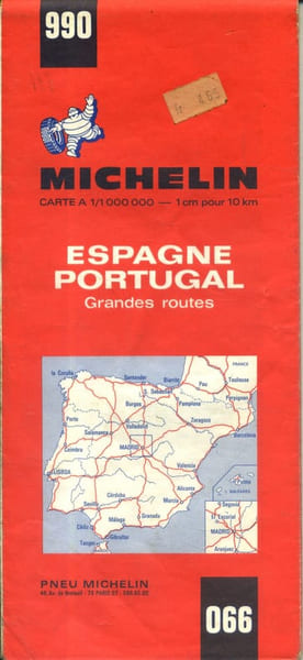 Ancienne Carte Michelin N&deg; 990 : Espagne. Portugal. Grandes routes. Carte au 1 000.000e. Grandes carreteras.. CARTE MICHELIN 