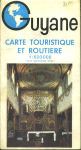 Carte touristique et routière de la Guyane (1 : 500 000, 1 cm représente 5 km)
