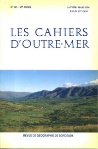 Les cahiers d'outre-mer. Revue de géographie. N° 185. Numéro consacré au Rwanda et au Cameroun…